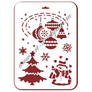 Трафарет Event Design новогодний NGP041 "Снеговик", 31х21 см Трафарет Event Design новогодний NGP041 "Снеговик", 31х21 см